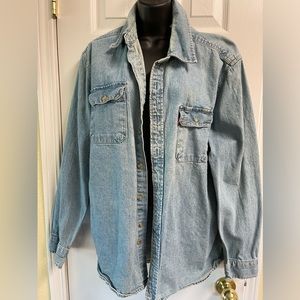 Levi’s, Distressed men’s long-sleeve shirt. Vintage-XL